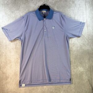 Peter Millar Summer  Comfort Horizontal Stripe Polo Blue Purple Canterbury Large